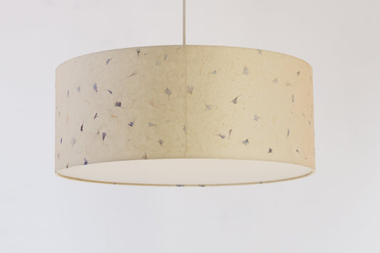 Drum Lamp Shade - P34 - Cornflower Petals on Natural Lokta, 50cm(d) x 20cm(h)