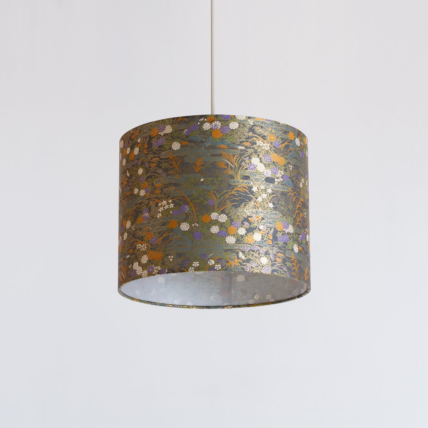 Drum Lamp Shade - W08 ~ Lily Pond, 25cm x 20cm