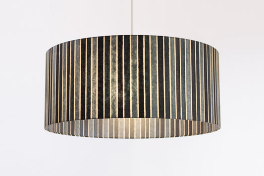 Drum Lamp Shade - P08 - Batik Stripes Grey, 70cm(d) x 30cm(h)
