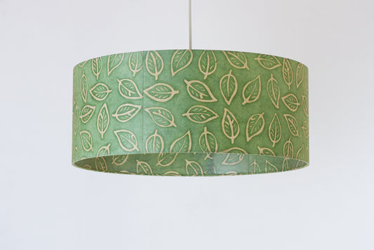 Drum Lamp Shade - P29 - Batik Leaf on Green, 50cm(d) x 20cm(h)