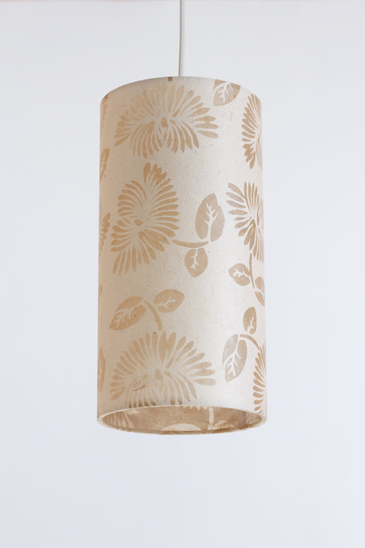Drum Lamp Shade - P09 ~ Batik Peony on Natural, 15cm(diameter)