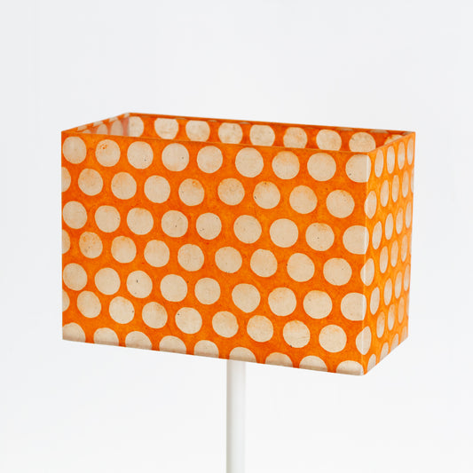 Rectangle Lamp Shade - B110 ~ Batik Dots on Orange, 30cm(w) x 20cm(h) x 15cm(d)