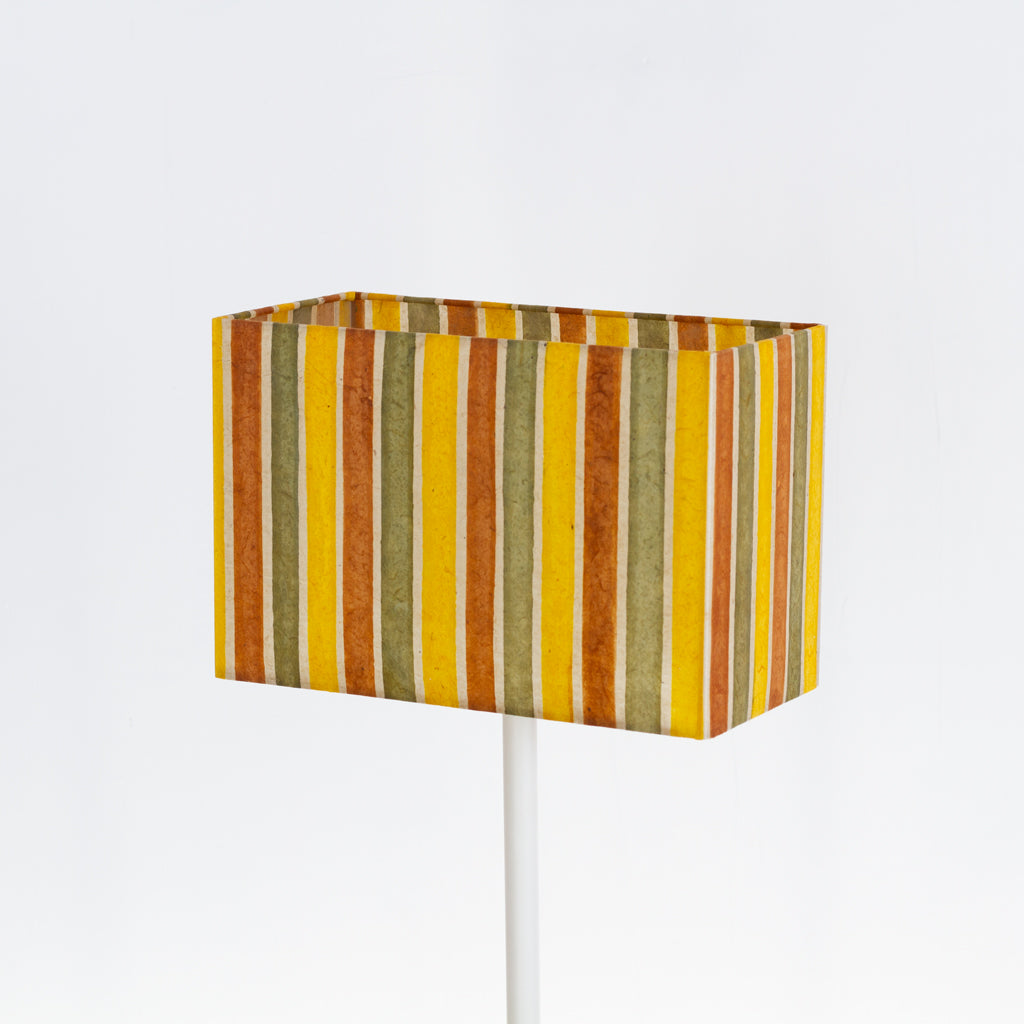 Rectangle Lamp Shade - P06 - Batik Stripes Autumn, 30cm(w) x 20cm(h) x 15cm(d)