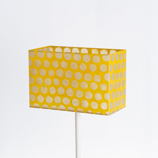 Rectangle Lamp Shade - P86 ~ Batik Dots on Yellow, 30cm(w) x 20cm(h) x 15cm(d)