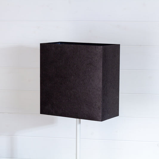 Rectangle Lamp Shade - P55 - Black Lokta, 30cm(w) x 30cm(h) x 15cm(d)