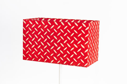Rectangle Lamp Shade - P90 ~ Batik Tread Plate Red, 40cm(w) x 20cm(h) x 20cm(d)
