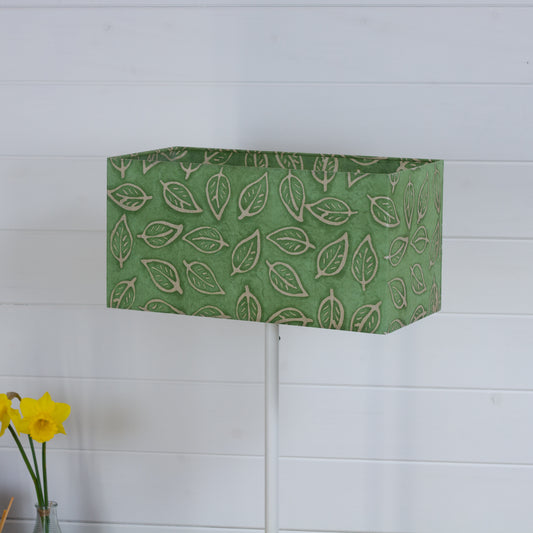 Rectangle Lamp Shade - P29 - Batik Leaf on Green, 40cm(w) x 20cm(h) x 20cm(d)