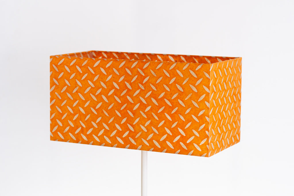 Rectangle Lamp Shade - P91 - Batik Tread Plate Orange, 50cm(w) x 25cm(h) x 25cm(d)