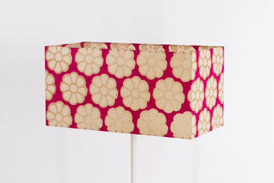 Rectangle Lamp Shade - P22 - Batik Big Flower on Hot Pink, 50cm(w) x 25cm(h) x 25cm(d)