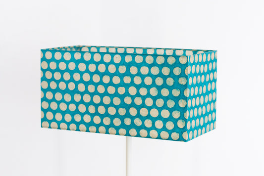 Rectangle Lamp Shade - P97 - Batik Dots on Cyan, 50cm(w) x 25cm(h) x 25cm(d)