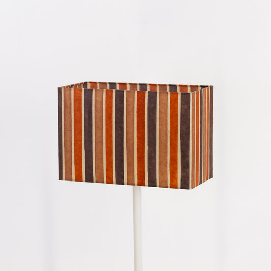 Rectangle Lamp Shade - P07 - Batik Stripes Brown, 30cm(w) x 20cm(h) x 15cm(d)