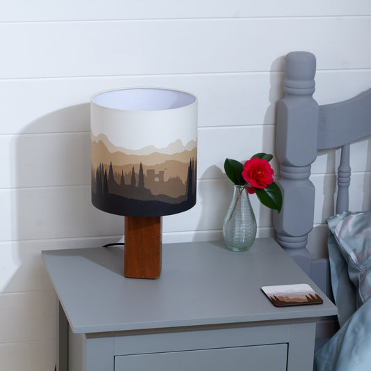 Forest Landscape Print ~ Brown, Sapele Table Lamp