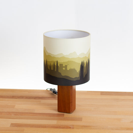 Forest Landscape Print ~ Yellow, Sapele Table Lamp