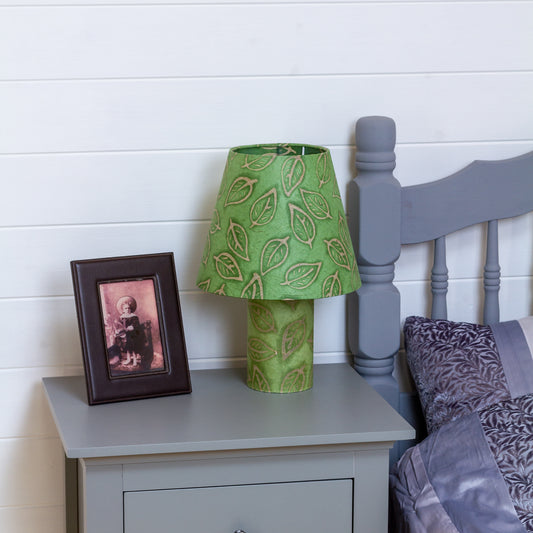 Matching Table Lamp (Small) with Conical Lamp Shade ~ Batik Leaf Green (P29)