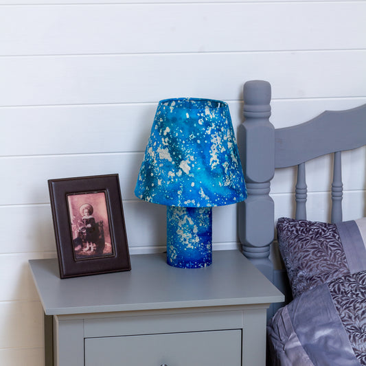 Matching Table Lamp (Small) with Conical Lamp Shade ~ Batik Ocean Blues (B113)