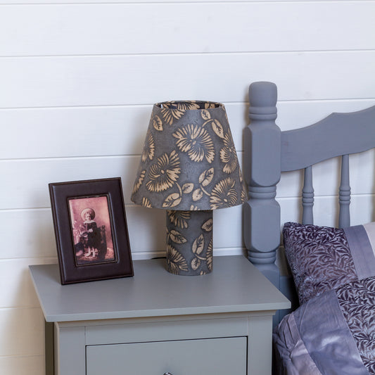 Matching Table Lamp (Small) with Conical Lamp Shade ~ Batik Peony Grey (B119)