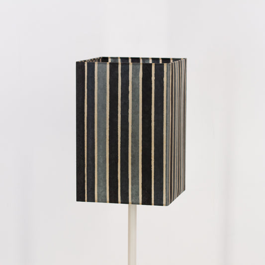 Square Lamp Shade - P08 - Batik Stripes Grey, 20cm(w) x 30cm(h) x 20cm(d)