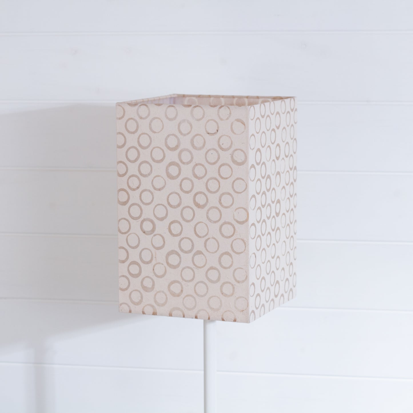 Square Lamp Shade - P74 - Batik Natural Circles, 20cm(w) x 30cm(h) x 20cm(d)