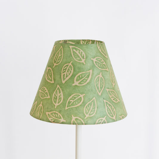 Conical Lamp Shade P29 - Batik Leaf on Green, 15cm(top) x 30cm(bottom) x 22cm(height)
