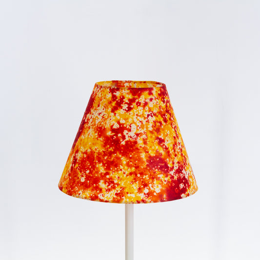 Conical Lamp Shade B112 ~ Batik Lava Red Orange, 15cm(top) x 30cm(bottom) x 22cm(height)