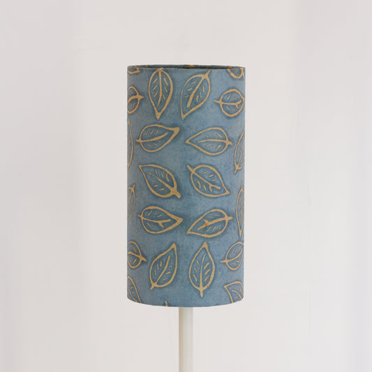 Drum Lamp Shade - P31 ~ Batik Leaf on Blue, 15cm(diameter)