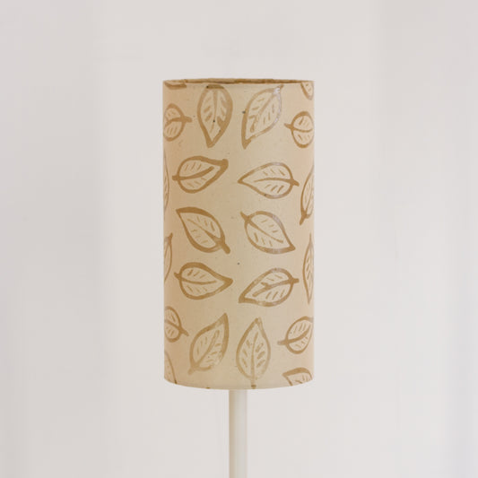 Drum Lamp Shade - P28 ~ Batik Leaf on Natural, 15cm(diameter)