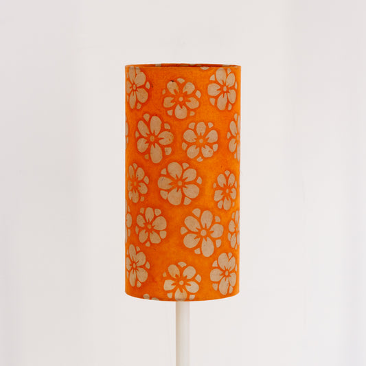 Drum Lamp Shade - P94 ~ Batik Star Flower on Orange, 15cm(diameter)