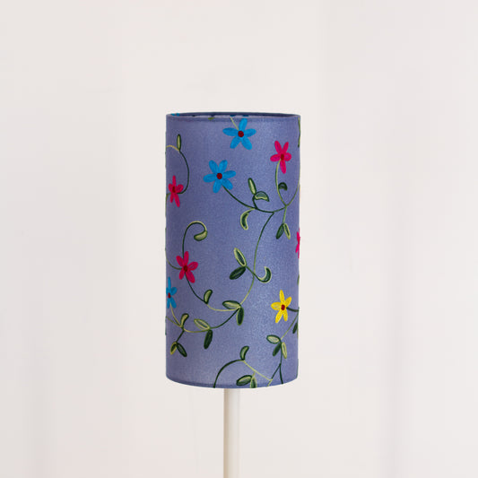 Drum Lamp Shade - P46 ~ Embroidered Evening Blue, 15cm(diameter)