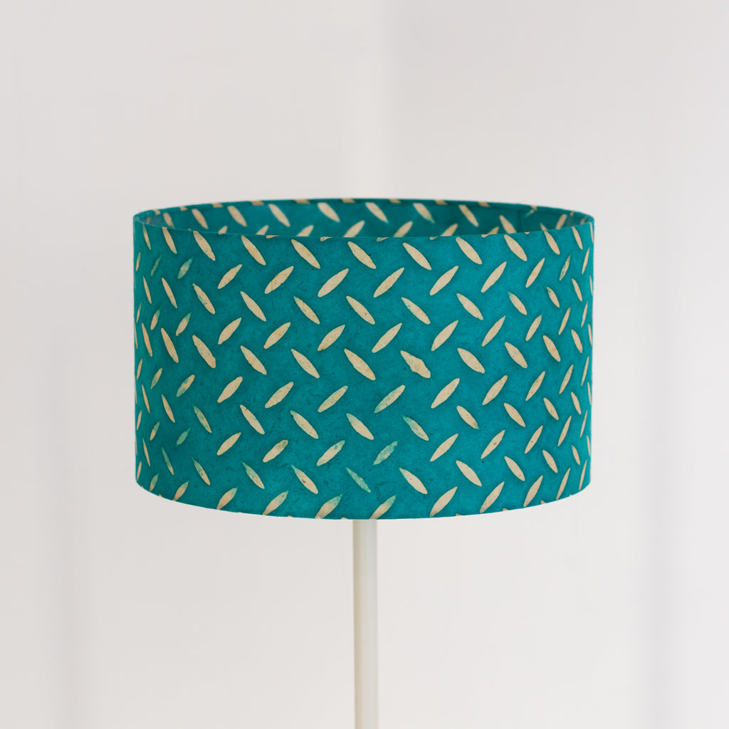 Drum Lamp Shade - P15 - Batik Tread Plate Mint Green, 35cm(d) x 20cm(h)