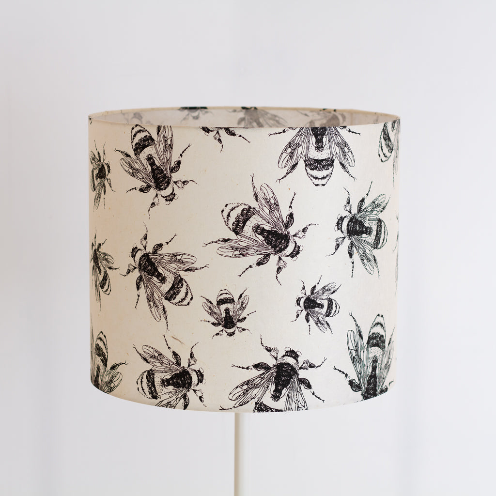 Drum Lamp Shade - P42 ~ Bees Screen Print, 35cm(d) x 30cm(h)