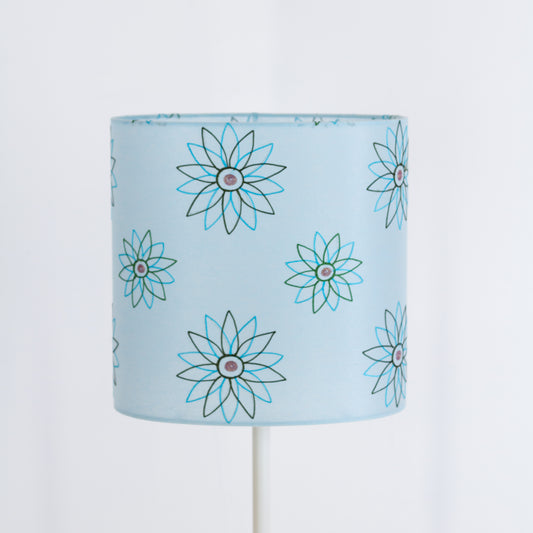 Oval Lamp Shades P45 Embroidered Aqua