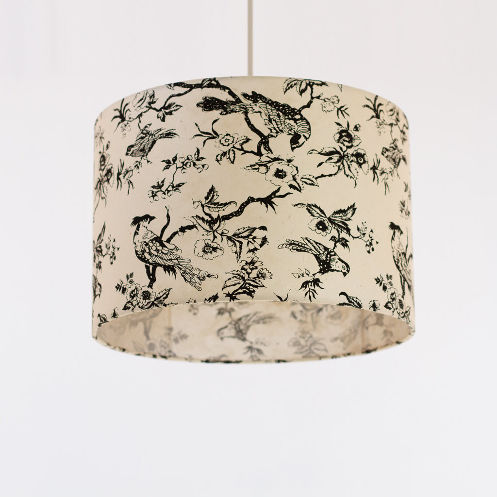Drum Lamp Shade - P41 - Oriental Birds, 30cm(d) x 20cm(h)