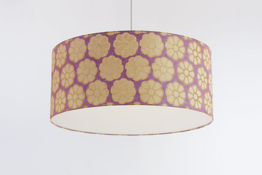Drum Lamp Shade - P21 - Batik Big Flower on Lilac, 70cm(d) x 30cm(h)