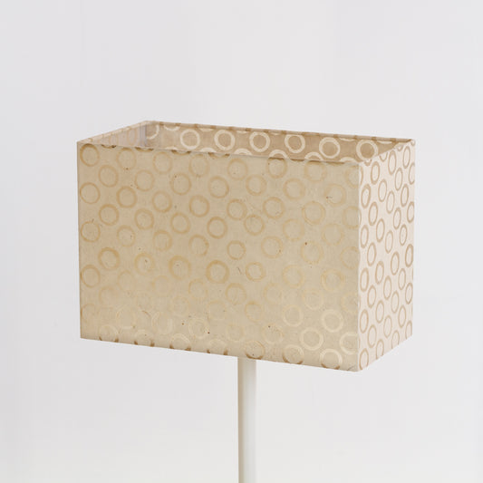 Rectangle Lamp Shade - P74 - Batik Natural Circles, 30cm(w) x 20cm(h) x 15cm(d)
