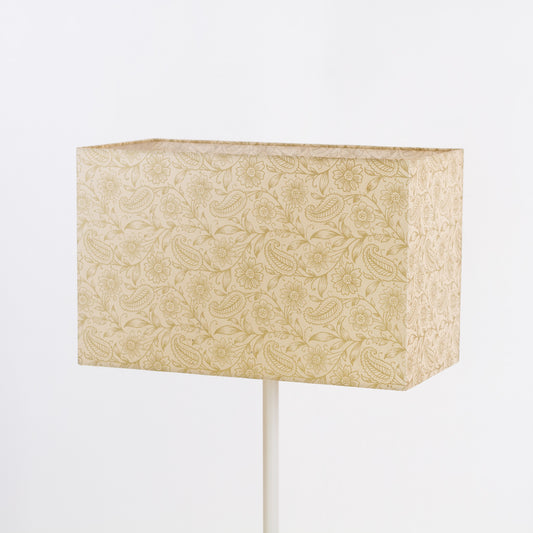 Rectangle Lamp Shade - P69 - Garden Gold on Natural, 40cm(w) x 20cm(h) x 20cm(d)