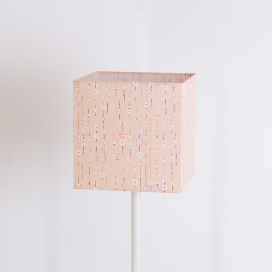 Square Lamp Shade - W07 ~ Peach Daisies, 20cm(w) x 20cm(h) x 20cm(d)