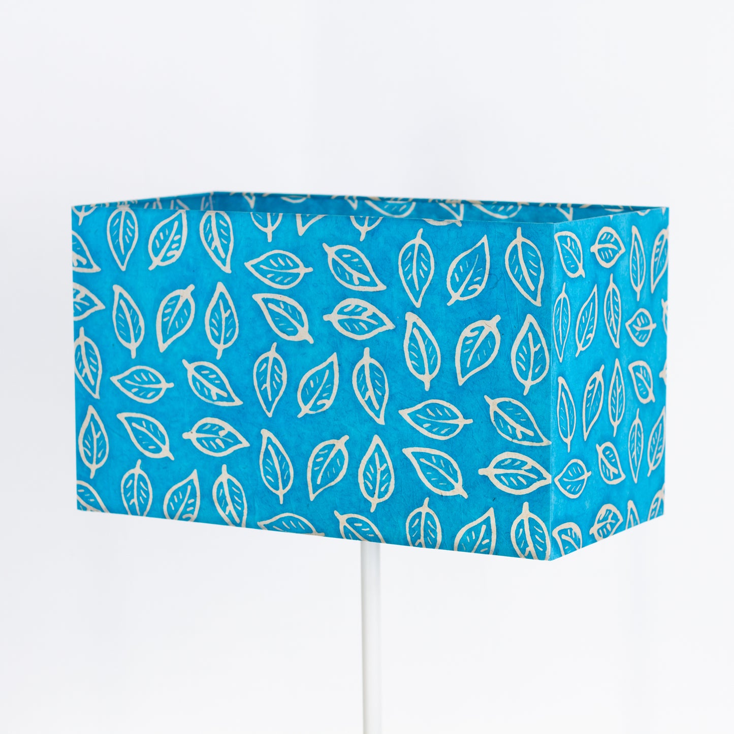Rectangle Lamp Shade - B125 ~ Batik Leaf Teal, 50cm(w) x 29cm(h) x 25cm(d)