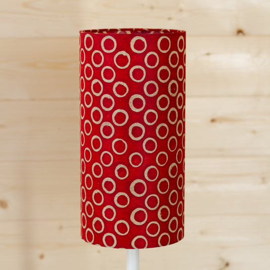 Drum Lamp Shade - P83 ~ Batik Red Circles, 15cm(diameter)