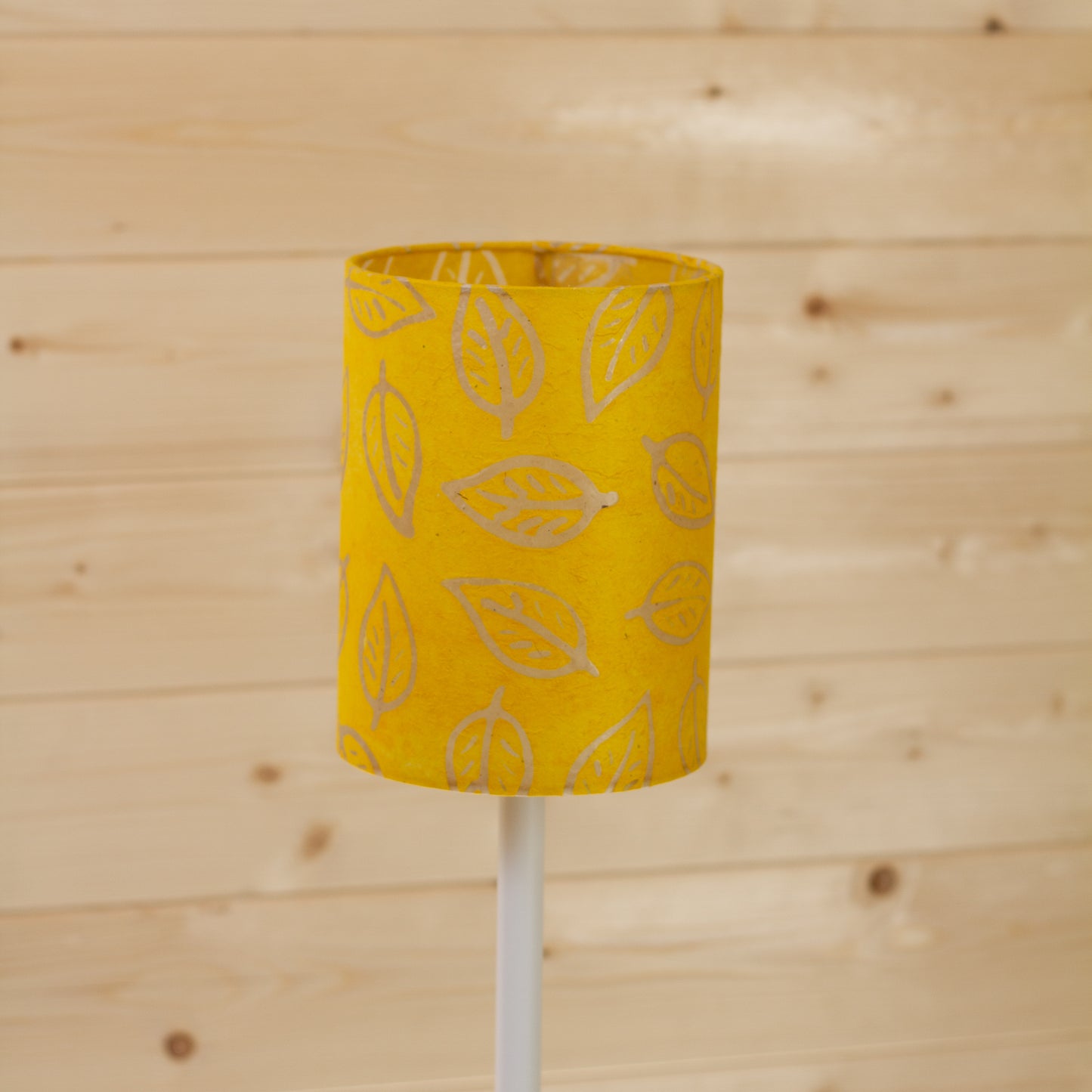 Drum Lamp Shade - B107 ~ Batik Leaf Yellow, 15cm(diameter)