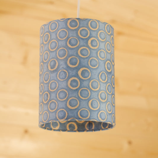 Drum Lamp Shade - P72 ~ Batik Blue Circles, 15cm(diameter)