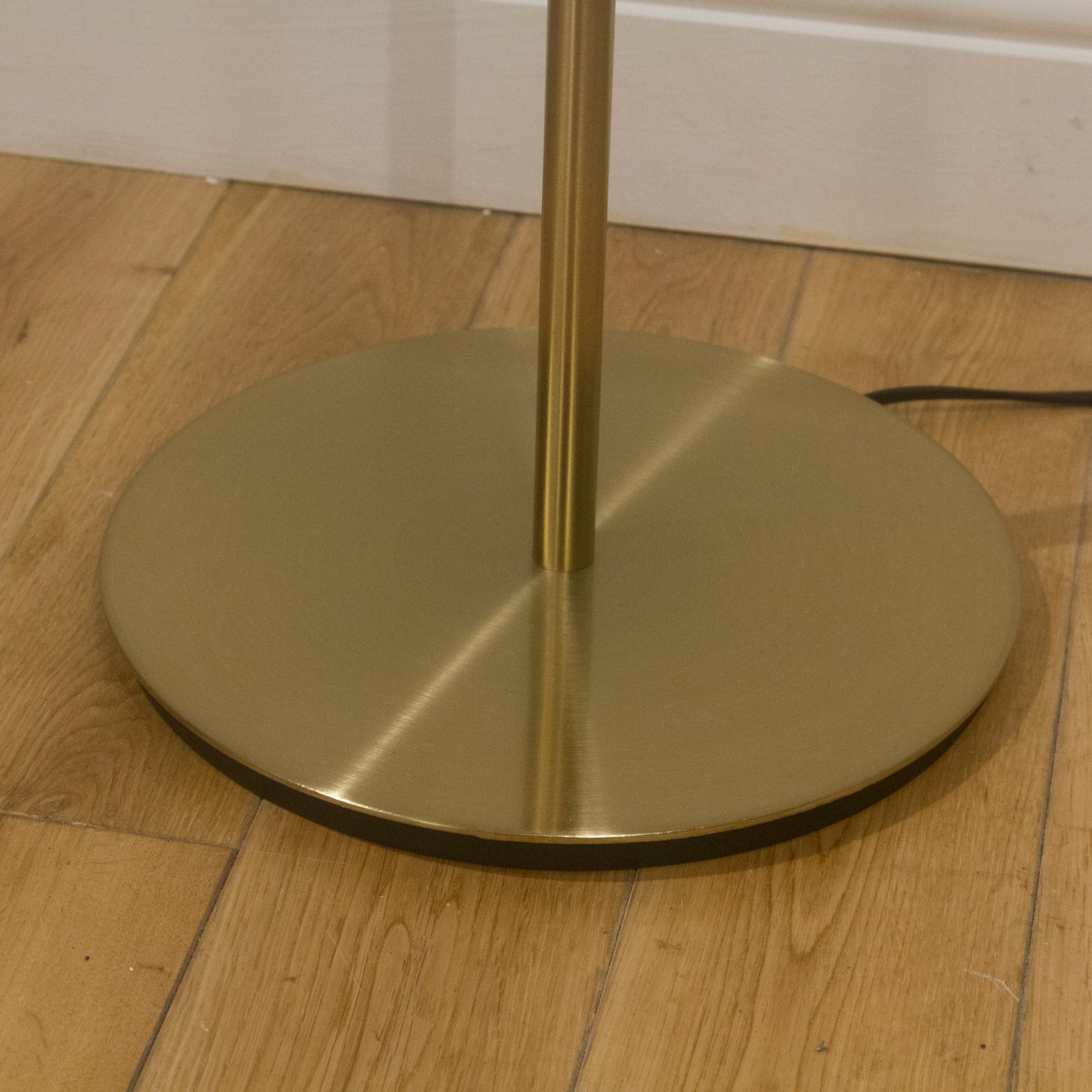 Original Ink Sketch Lamp Shade on a Brass Effect Floor Lamp