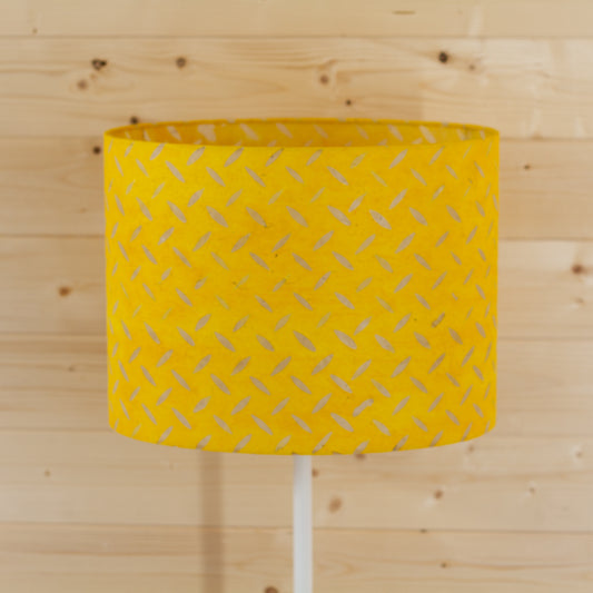 Oval Lamp Shade - P89 ~ Batik Tread Plate Yellow, 40cm(w) x 30cm(h) x 30cm(d)