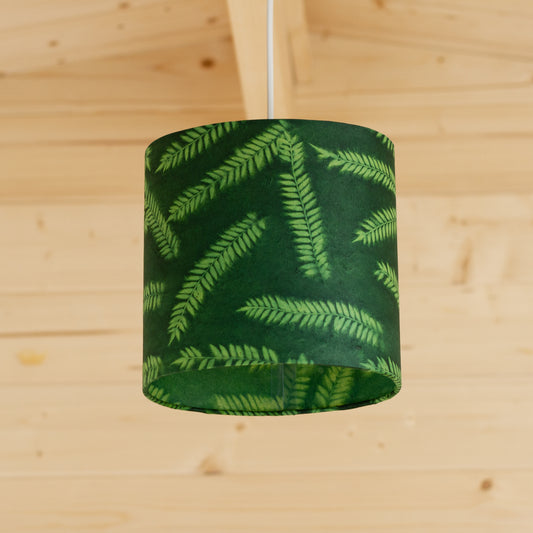 Oval Lamp Shade - P27 - Resistance Dyed Green Fern, 20cm(w) x 20cm(h) x 13cm(d)