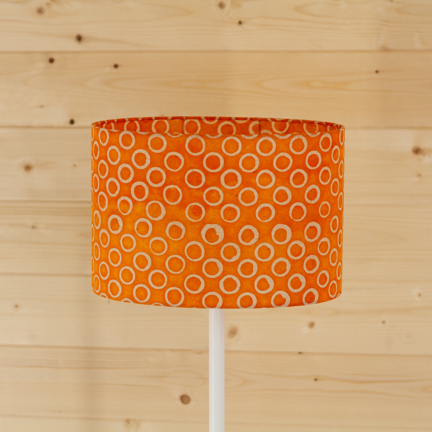 Oval Lamp Shade - P03 - Batik Orange Circles, 30cm(w) x 20cm(h) x 22cm(d)