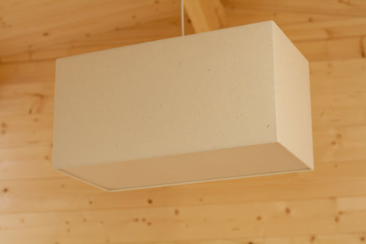 Rectangle Lamp Shade - P54 - Natural Lokta, 50cm(w) x 25cm(h) x 25cm(d)