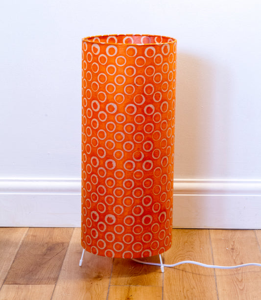 Free Standing Table Lamp Large - P03 ~ Batik Orange Circles