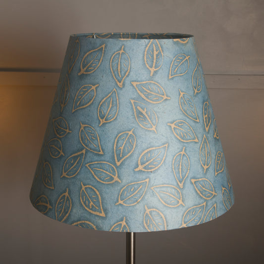 Conical Lamp Shade P31 - Batik Leaf on Blue, 23cm(top) x 40cm(bottom) x 31cm(height)