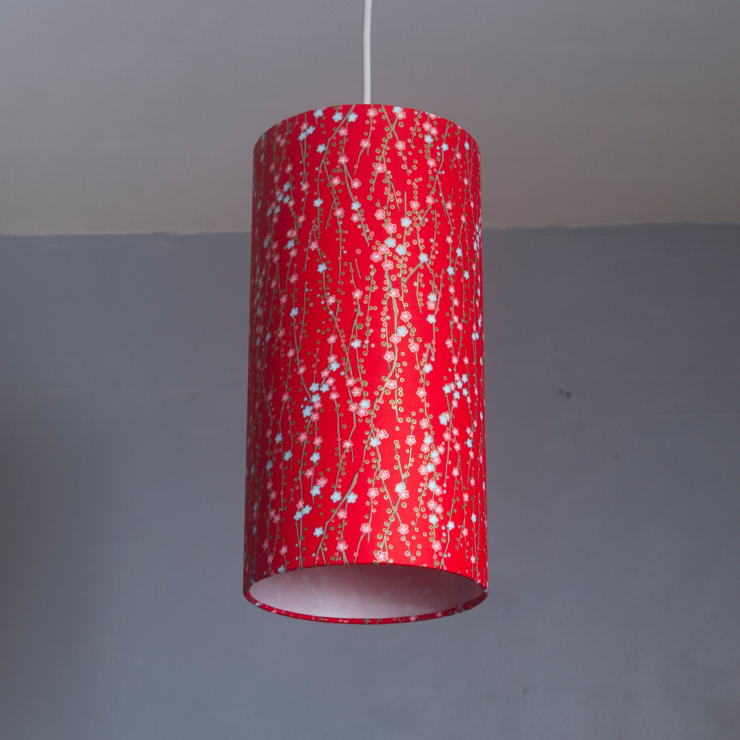 Drum Lamp Shade - W01 ~ Red Daisies, 15cm(diameter)