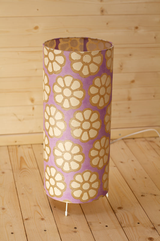 Free Standing Table Lamp Large - P21 ~ Batik Big Flower on Lilac
