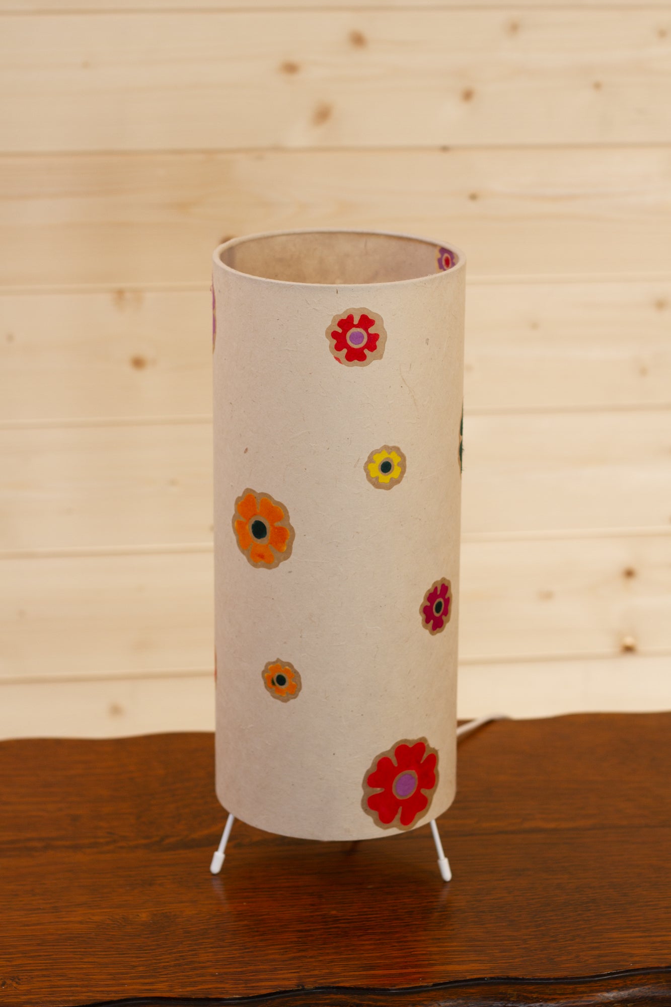 Free Standing Table Lamp Small - P35 ~ Batik Multi Flower on Natural